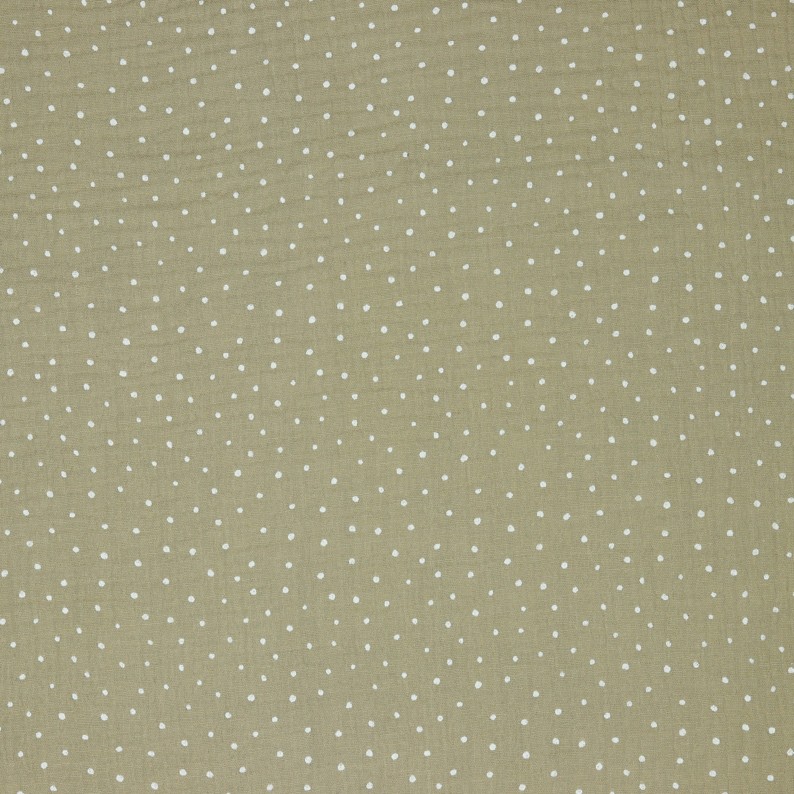 Tela algodón 100% muselina topos blancos con fondo beige — imagen 1