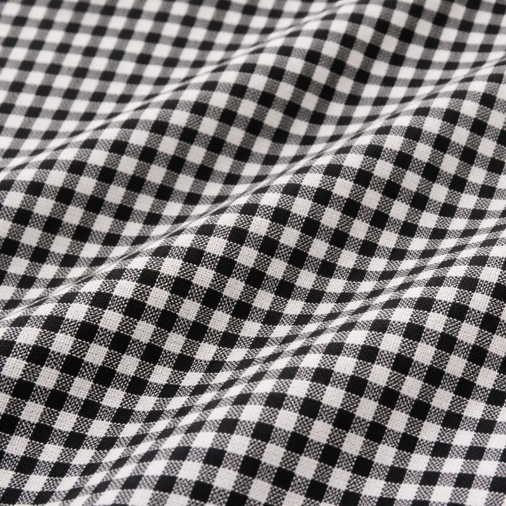 Algodón Vichy “Campo negro” – Cuadro 10, mm – 150 cm — imagen 1