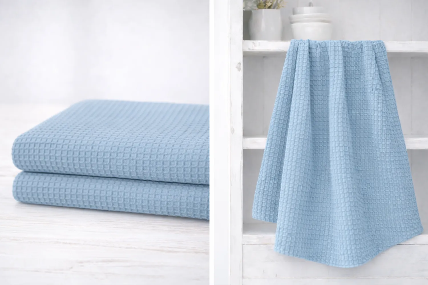 Algodón Waffle “Brisa Azul cielo” – 150 cm — imagen 1