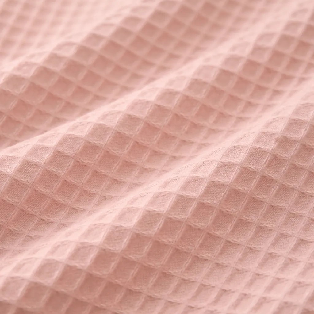 Algodón Waffle “Brisa Rosa claro”- 150 cm ancho — imagen 4