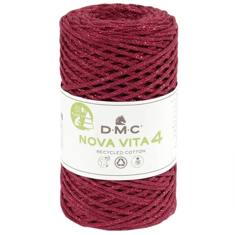 DMC Hilo nova vita 4-crochet tricot macramé – 115- rojo brillante — imagen 1