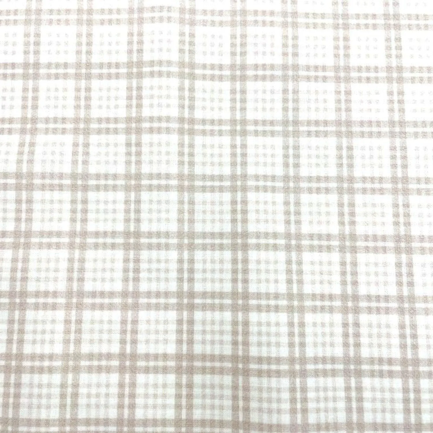 Tela algodón 100% Campaigne Chic beige cuadros grande — imagen 1