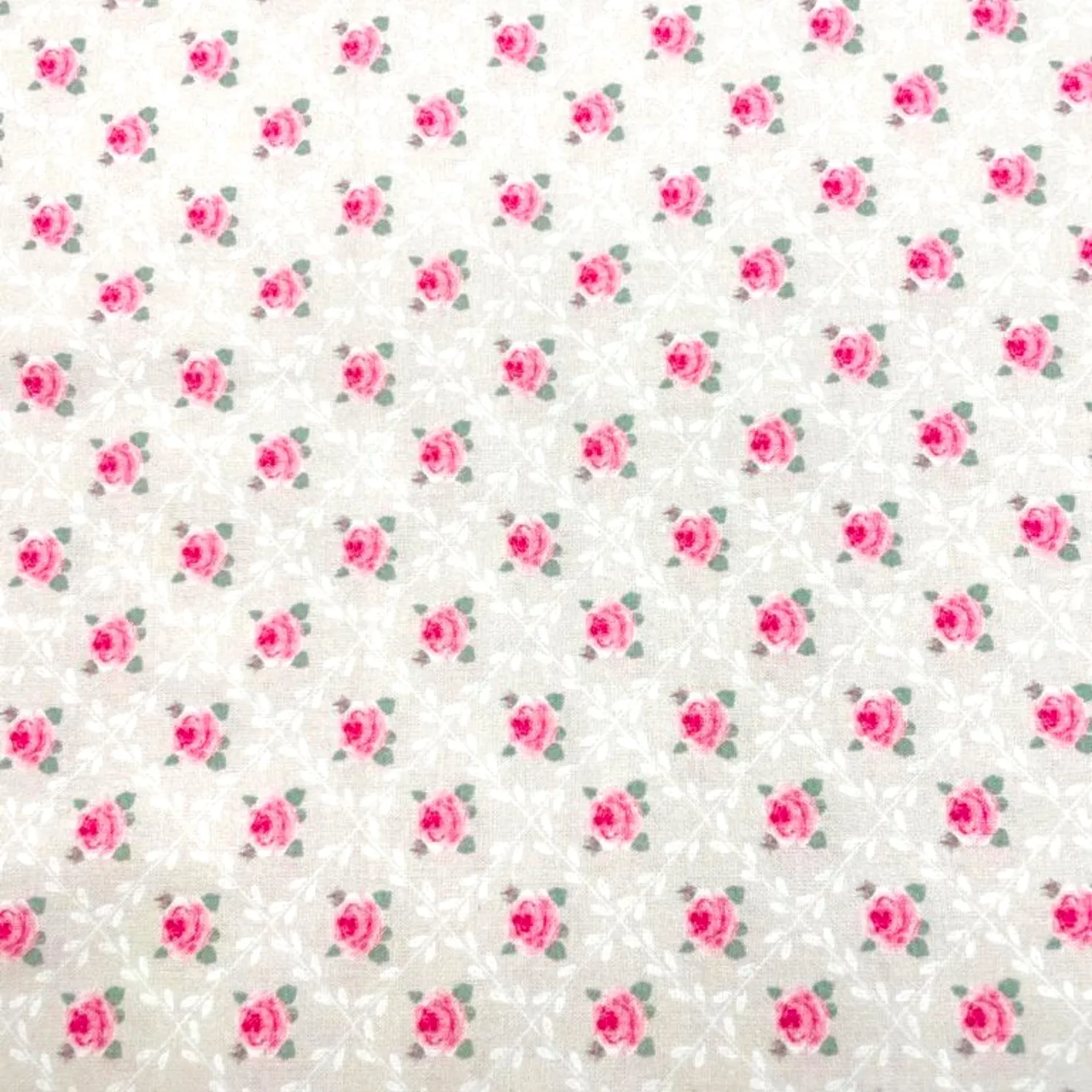 Tela algodón 100% Campaigne Chic beige florecillas — imagen 1