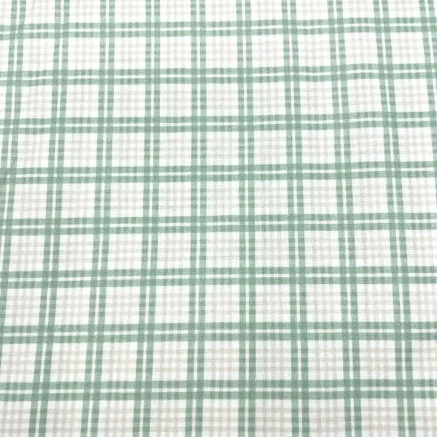 Tela algodón 100% Campaigne Chic verde cuadros grandes — imagen 1