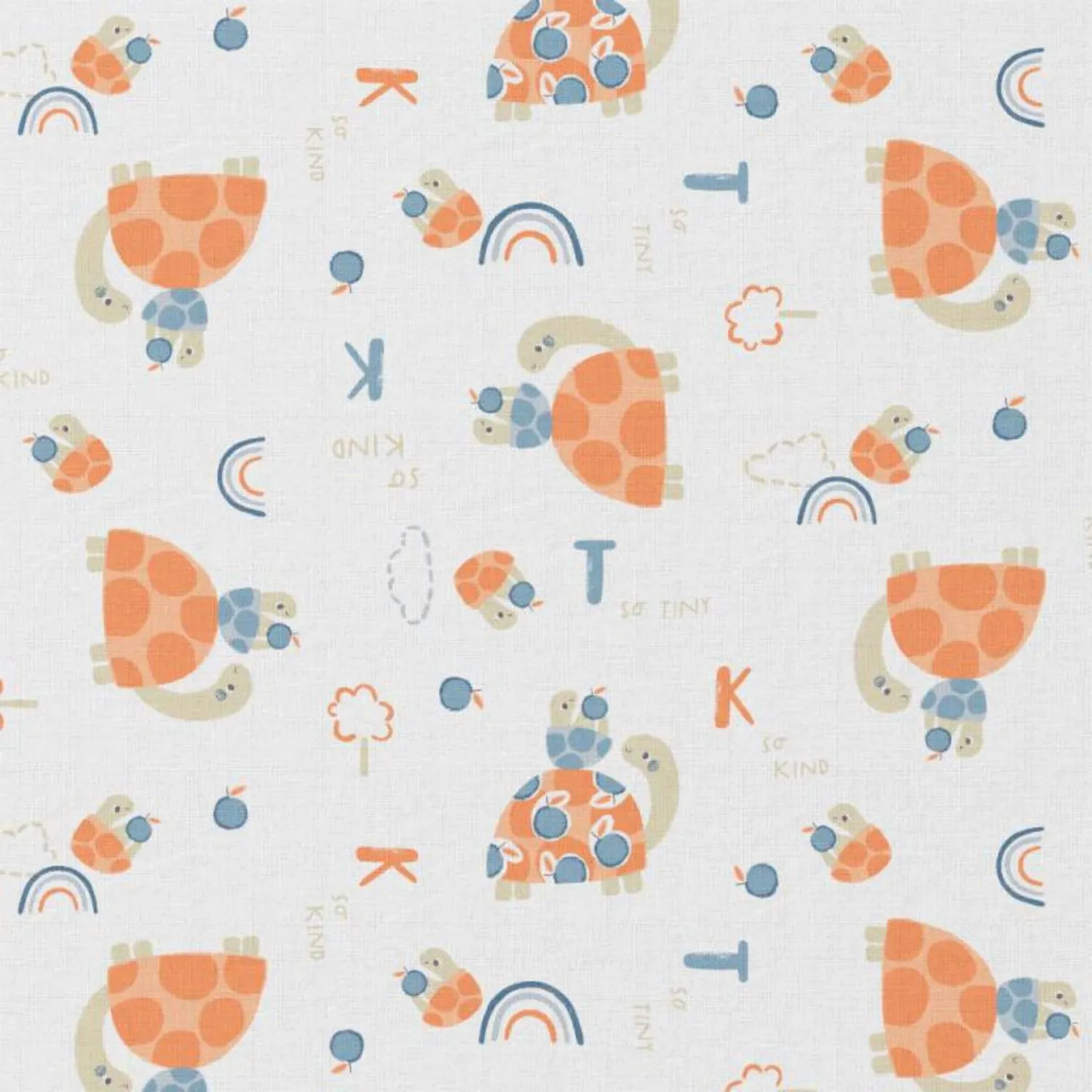 Tela algodón  100% infantil con motivos de tortugas y arco iris — imagen 1