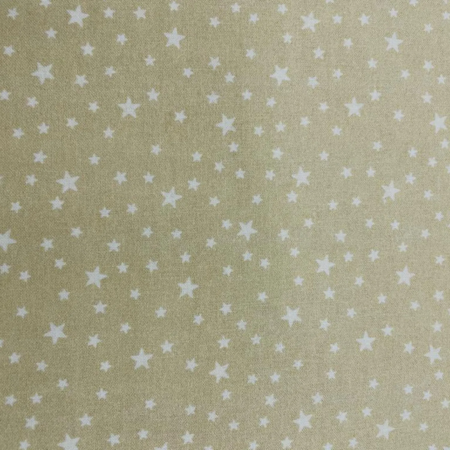 Tela algodón estampada con estrellas blancas fondo beige oscuro — imagen 1