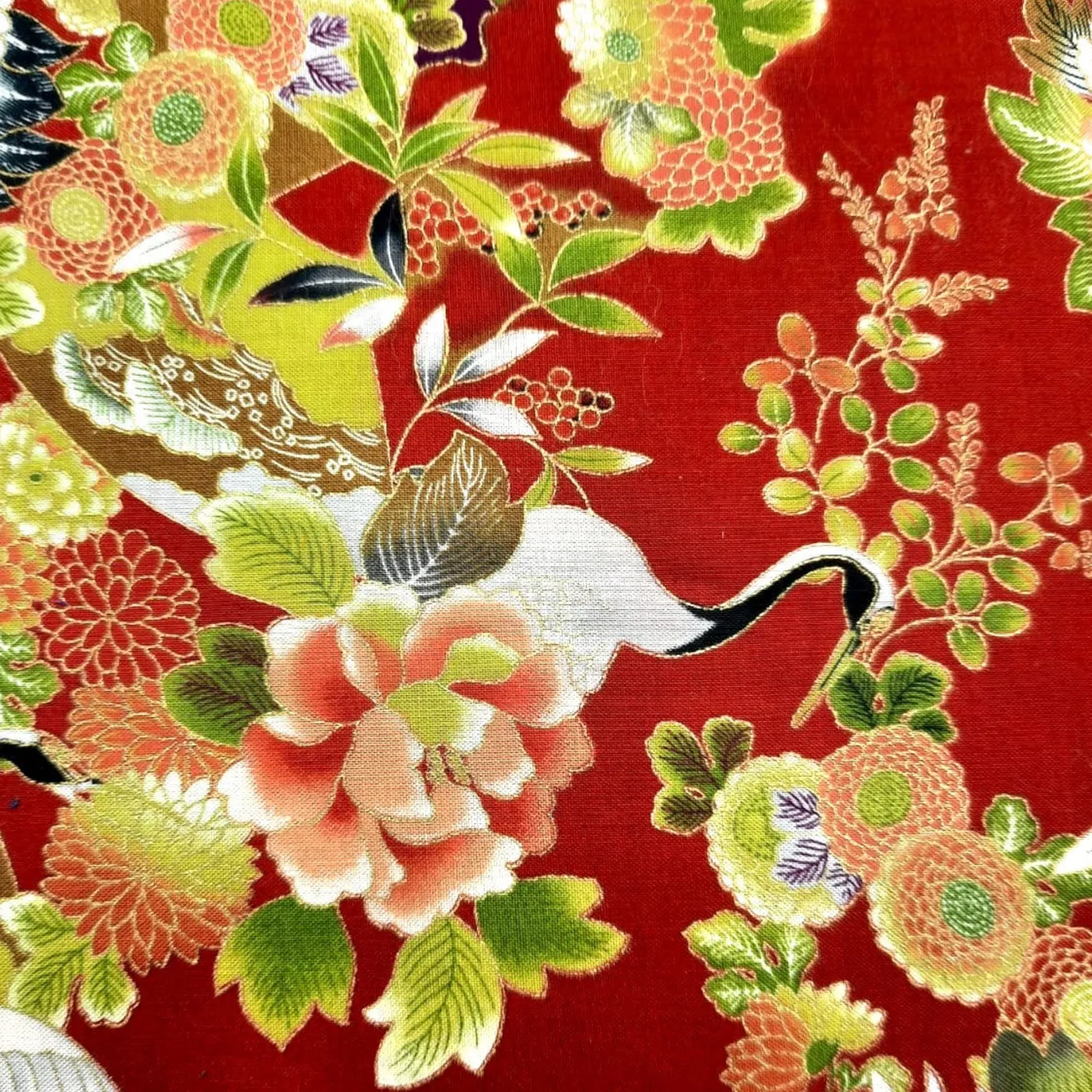 Tela japonesa cisnes y brillos