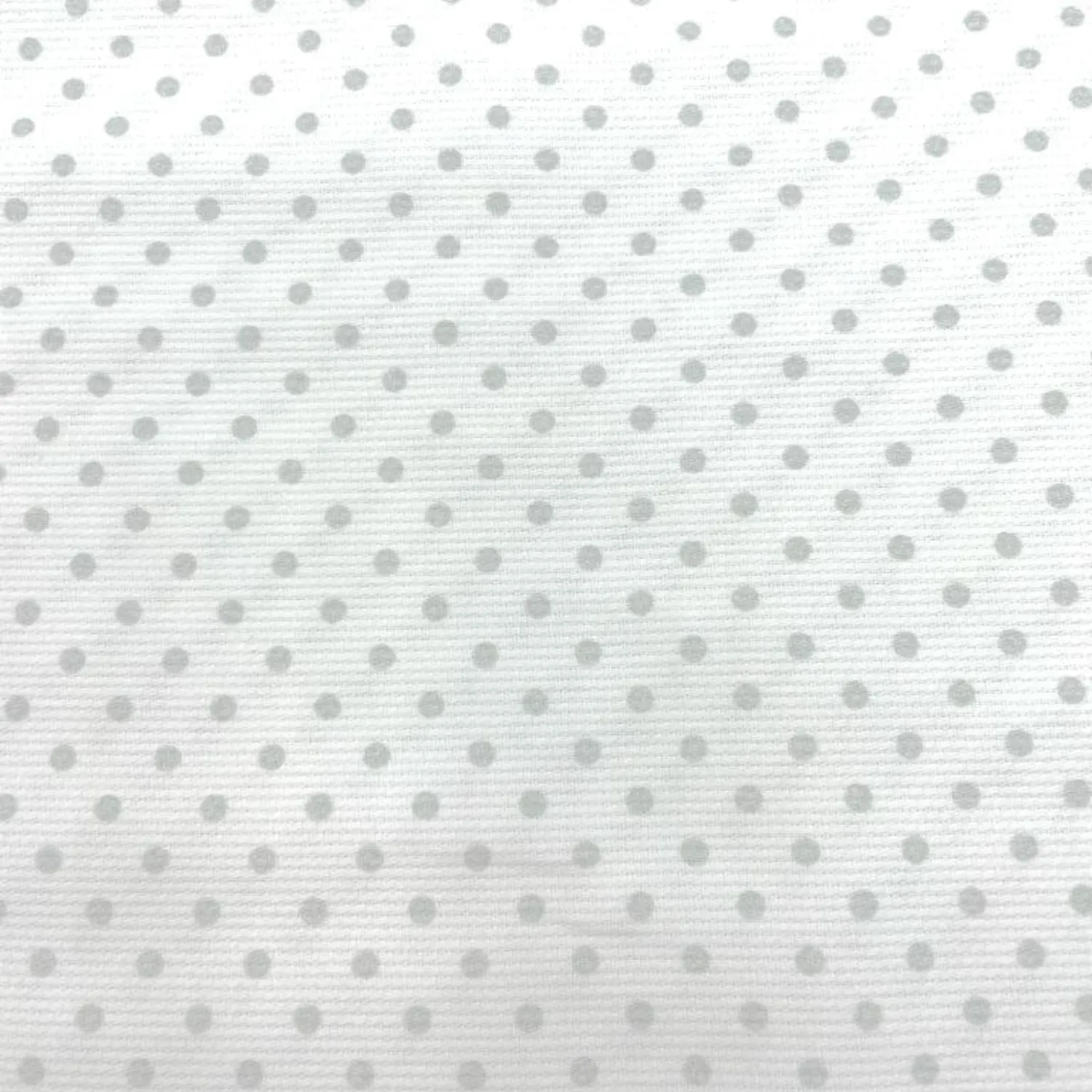 Tela Pique estampada algodón 100% topos grises/ fondo blanco — imagen 1