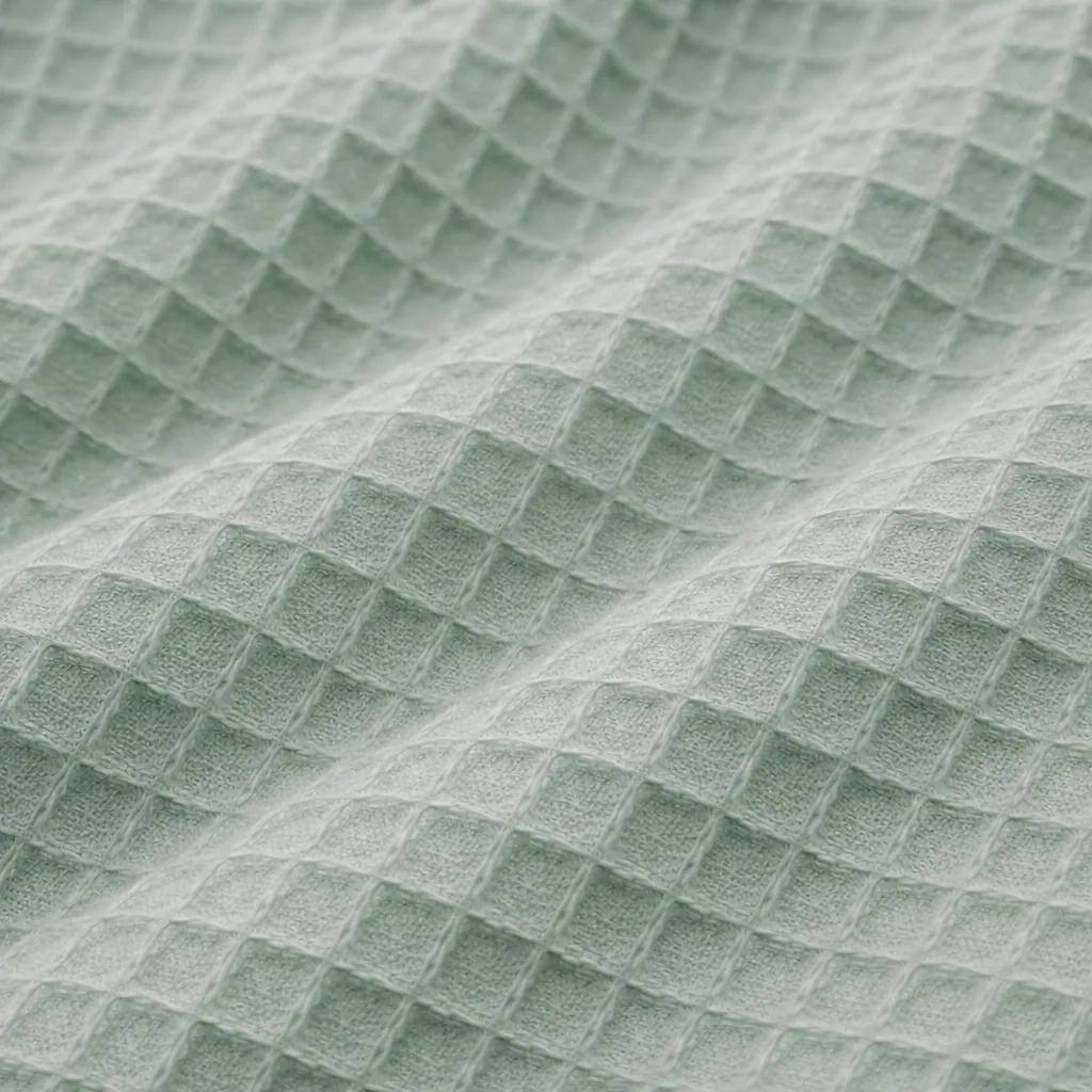 Algodón Waffle “Brisa verde caqui”- 150 cm ancho — imagen 2