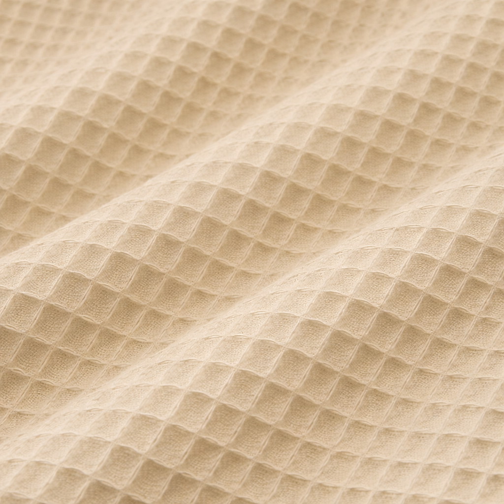 Algodón Waffle “Brisa beige claro”- 150 cm ancho — imagen 1